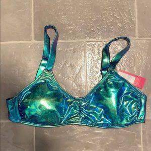 Metallic Blue Bikini Top